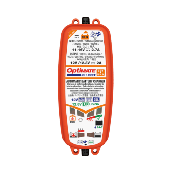 OptiMATE DC to DC OFF-GRID series: 6-step 12V/12.8V 2A sealed DC to DC battery saving charger & maintainer
