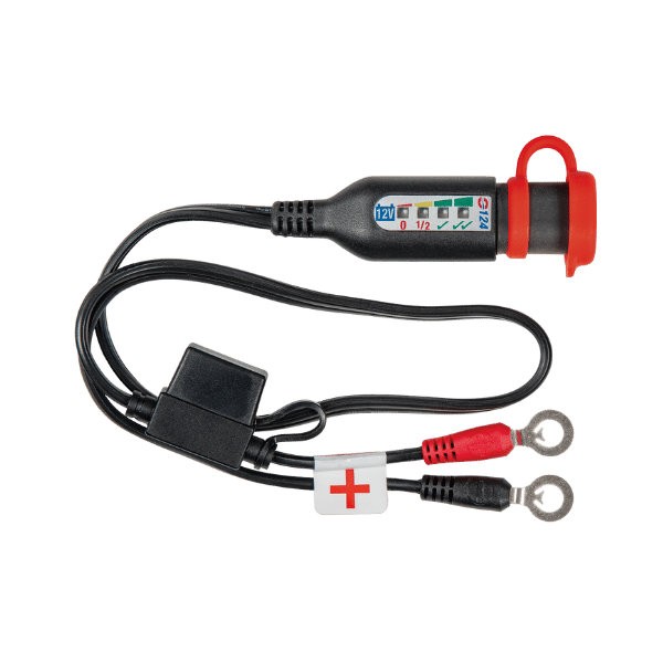 OptiMate Monitor Permanent power sport battery lead with integrated battery status / charge system monitor for 12V lead-acid