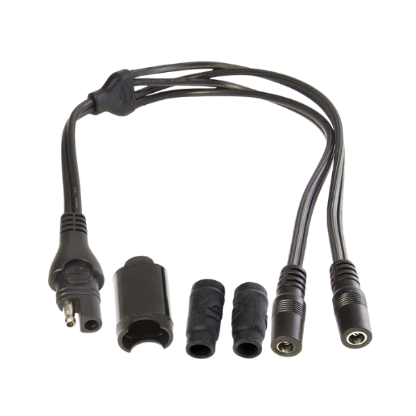 OptiMate Cable Y-splitter, SAE IN to 2 x DC sockets OUT