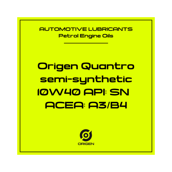 Origen Quantro Semi-Synthetic 10W40 Engine Oil - 4x5L